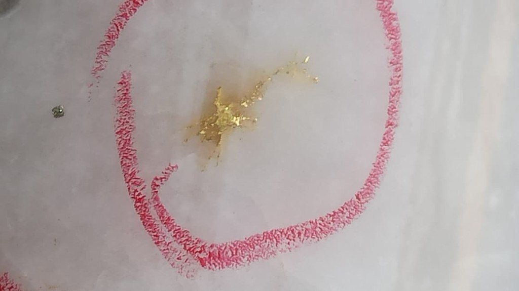 Native gold in quartz from the Nigeria project