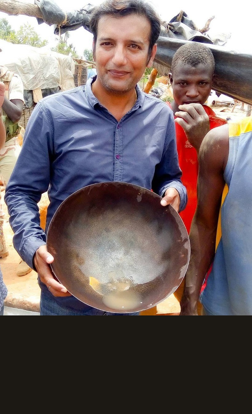 Gold panning during field exploration in Nigeria