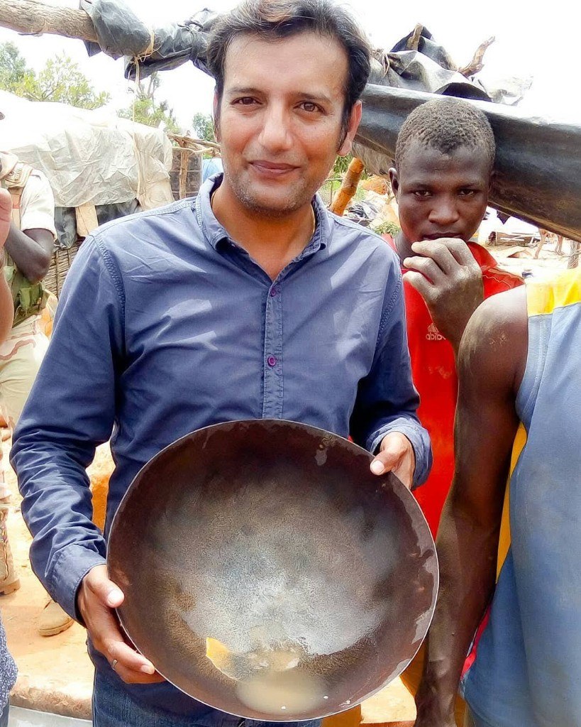 Gold panning during field exploration in Nigeria