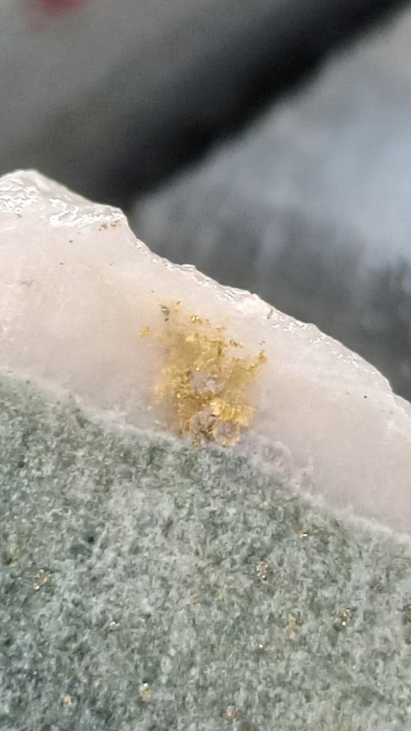 Gold-in-quartz specimen from the Nigeria project